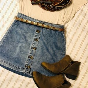 Jean button up skirt
